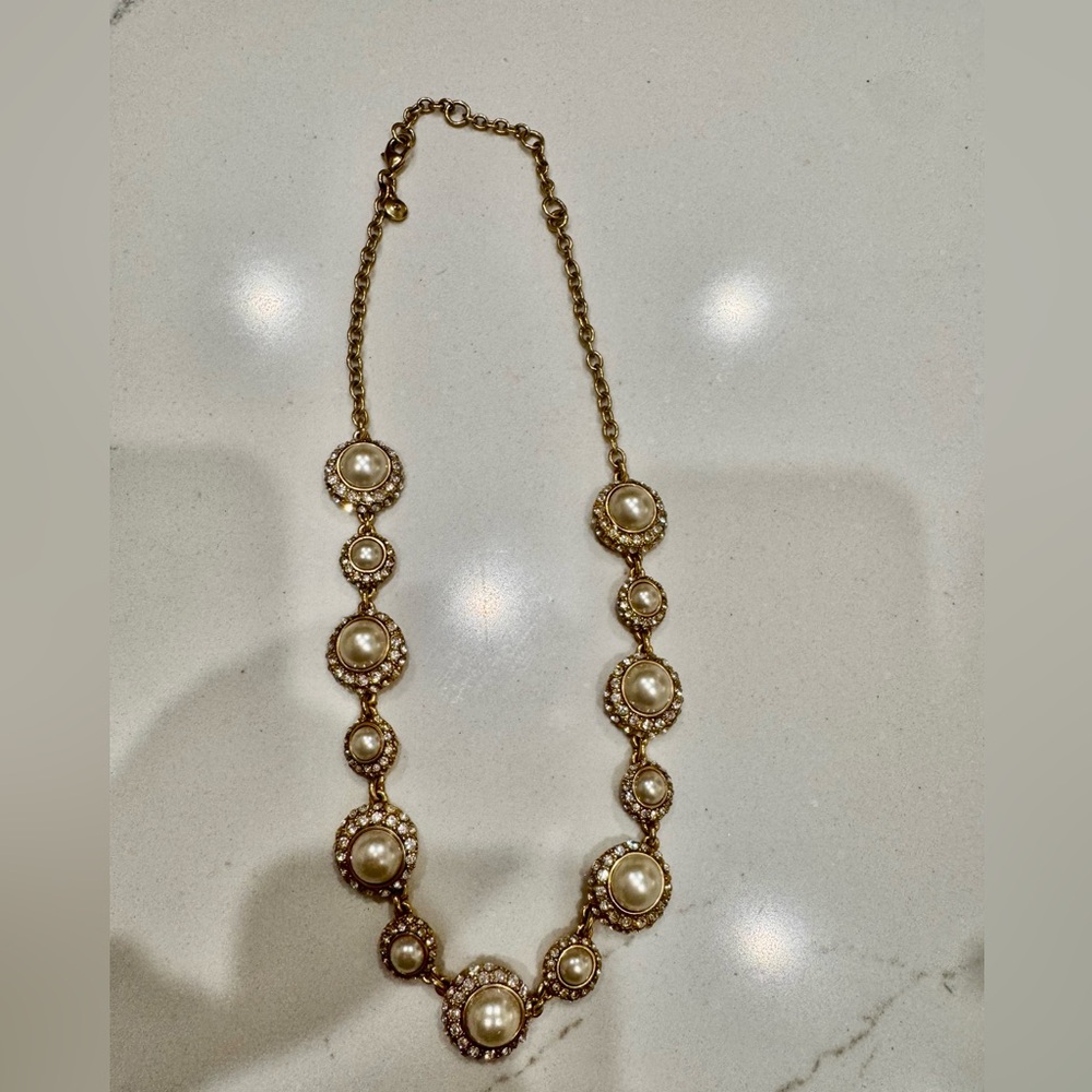 J.Crew Elegant Gold Pearl Necklace